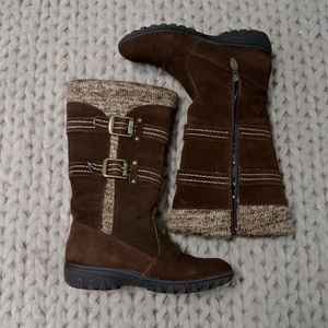 Brown Suede Outdoor Sweater Boot